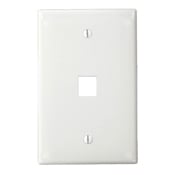 QuickPort Midsize Wallplate, Single Gang, 1-Port, White