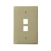 QuickPort Midsize Wallplate, Single Gang, 2-Port, Ivory