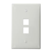 QuickPort Midsize Wallplate, Single Gang, 2-Port, White