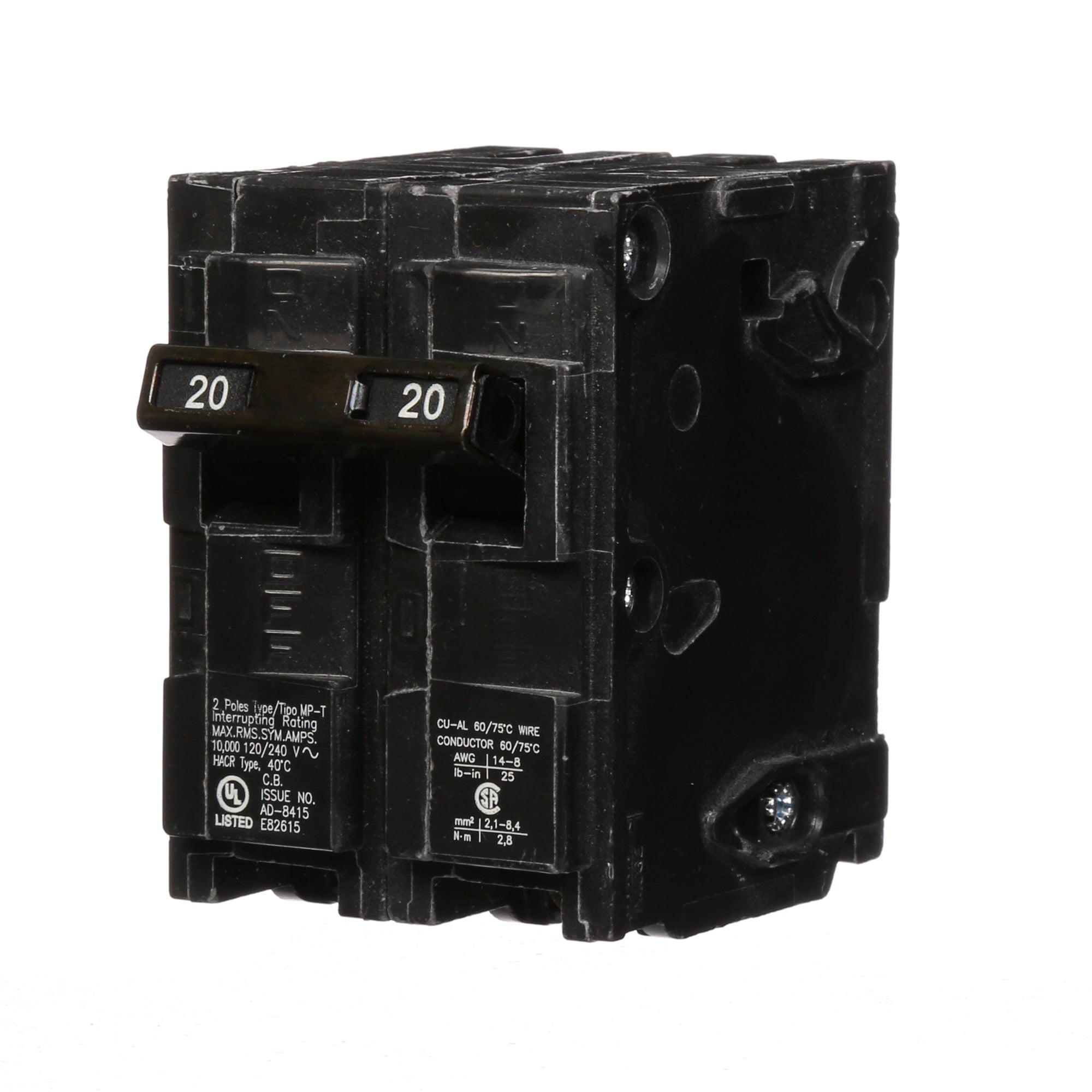 BREAKER 20A 2P 120/240V 10K MP-T