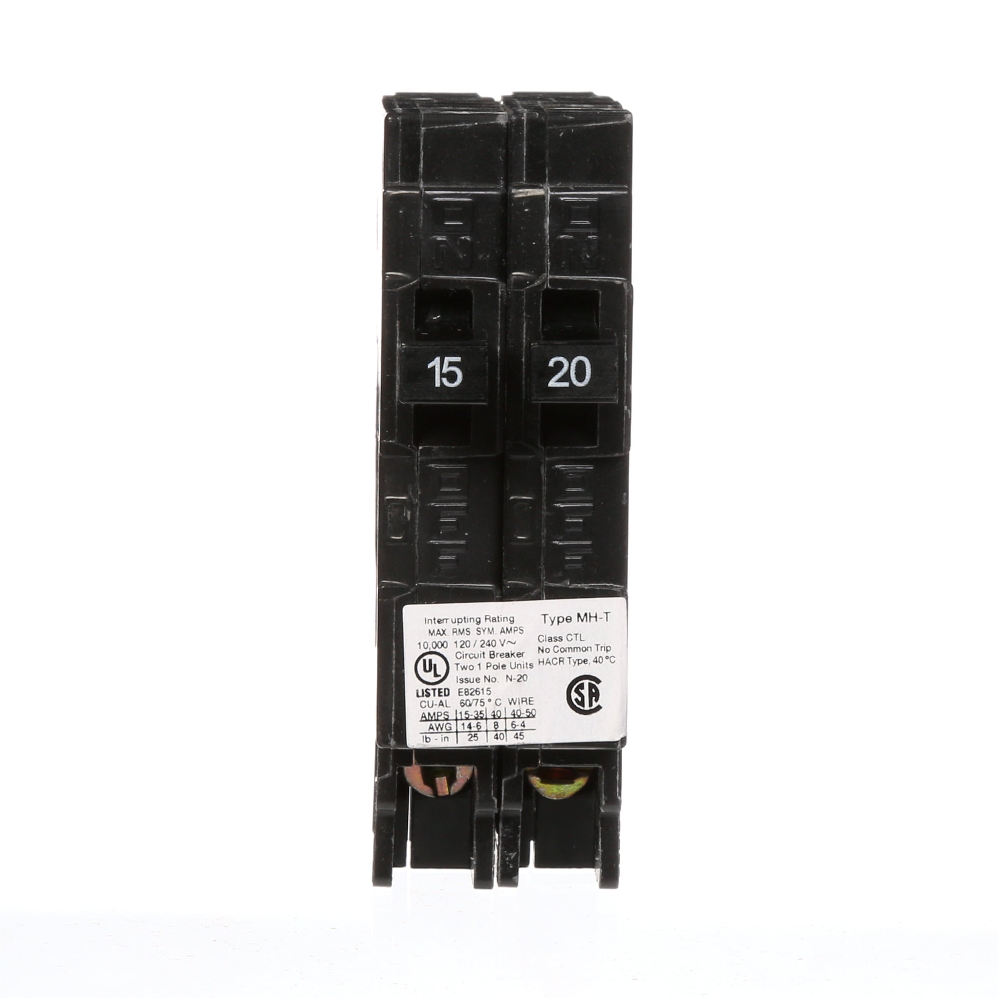 BREAKER 15/20A 1P 120V 10K MH-T DUPLEX