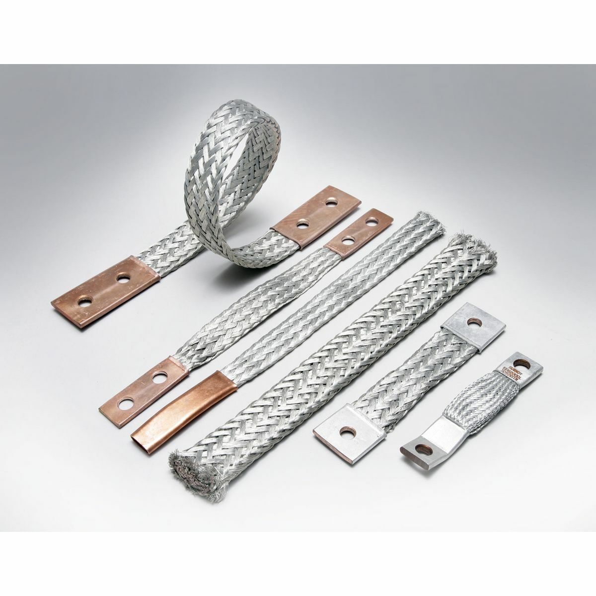 Copper Braid, 12" Long, 2 Braids, 2 Holes  2 Ferrules,  7/16" Stud, 1-1/4" Stud Hole Spacing, 380 amps Indoor, 455 amps Outdoor.