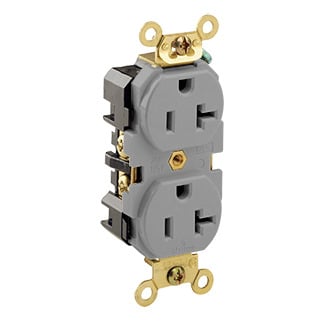 20-Amp, 125-Volt, Industrial Heavy Duty Grade, Straight Blade, Industrial Grade, Self Grounding, Gray