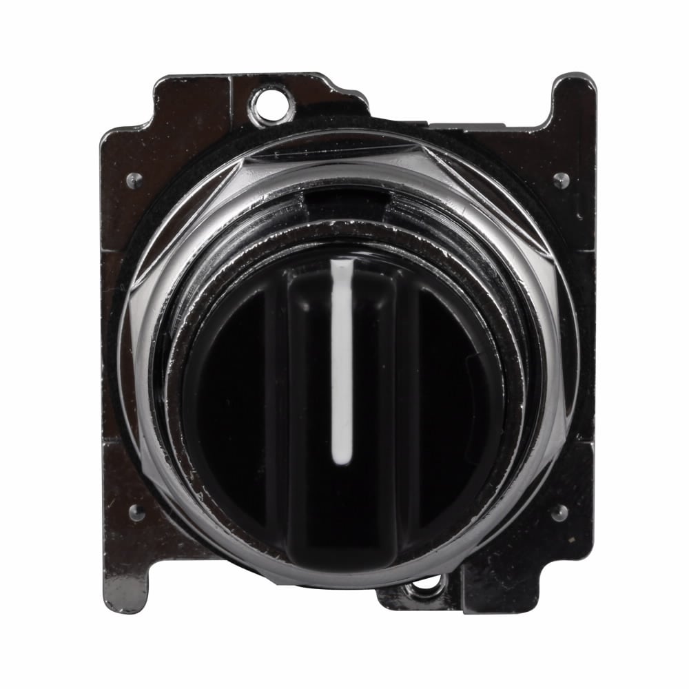 Eaton 10250T pushbutton, 10250T, Selector switch, 30.5 mm, Heavy duty, Cam 2, 60? throw, NEMA 3, 3R, 4, 4X, 12, 13, Non-illuminated, Three-position, Knob, Black actuator