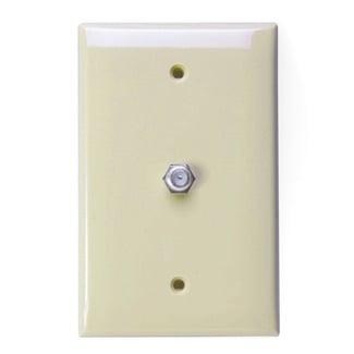 Midsize Video Wall Jack, F Connector, Ivory
