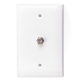 Midsize Video Wall Jack. F connector -  White
