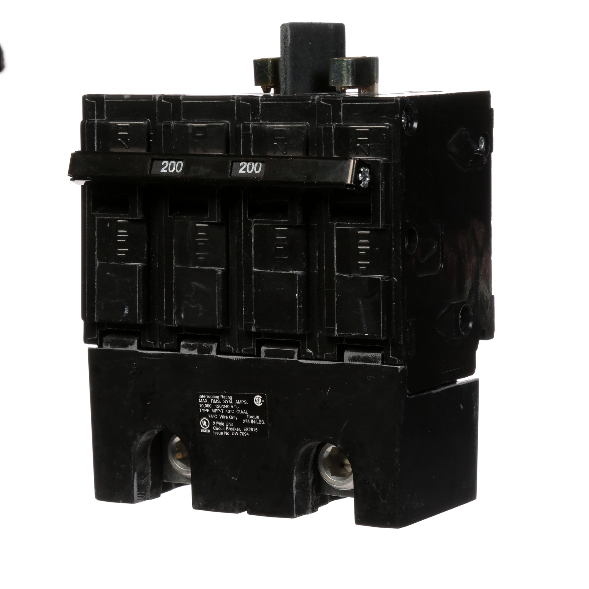  Low Voltage Residential Circuit Breakers Main Breakers - Type QPP/MPP Breakers are Circuit Protection Load Center Mains, Feeders, and Miniature CircuitBreakers. Type MPP Voltage Rating 120/240 Amperage Rating 200 Interrupt Rating 10 Number Of Poles 4