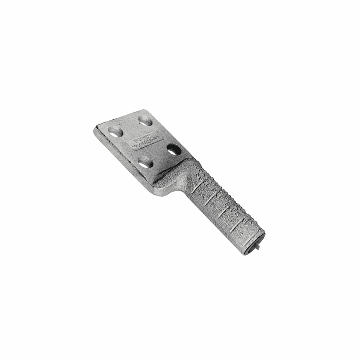 AL compression lug designed for terminating jumper loop and equiptment taps to switch pads and other substation switch yard apparatus, 7.09 IN L.