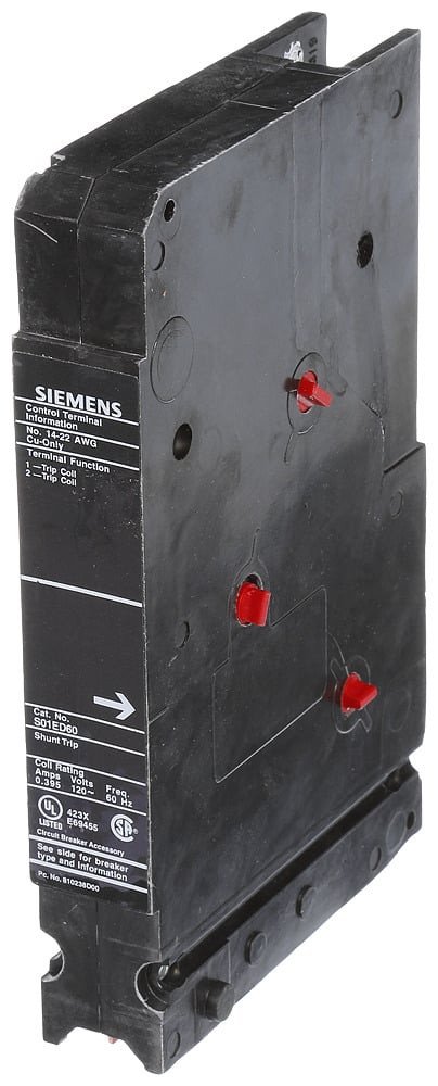  LOW VOLTAGE SENTRON MOLDED CASE CIRCUIT BREAKER INTERNAL ACCESSORY. 120VAC SHUNT TRIP. SUITS ED FRAME BREAKERS.