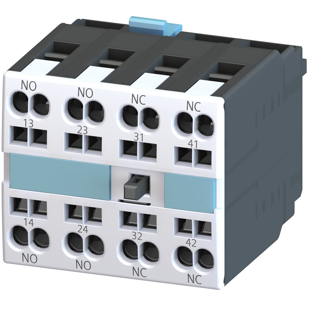Auxiliary switch block, 2 NO + 2 NC, EN 50005 Spring type, size S0 ... S12 for contactor relays and motor contactors
