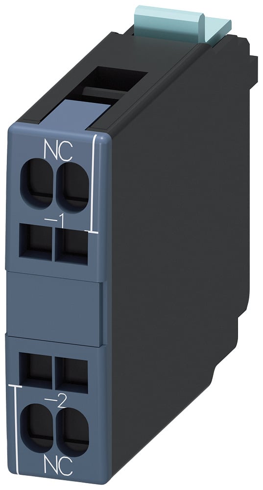 Motors, 1-pole for contactors for switching cage clamp connection, din en50005,auxiliary switch block, 1 nc
