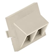 MOS Insert, 2-Port QuickPort Adapter, 45° exit, 1.5 units high, ivory