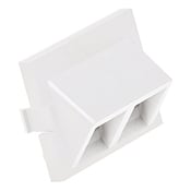 MOS Insert, 2-Port QuickPort Adapter, 45° exit, 1.5 units high, white