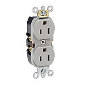 15-Amp, 125 Volt, Industrial Heavy Duty Grade, Duplex Receptacle, Straight Blade, Self Grounding, Contractor Pack, Red