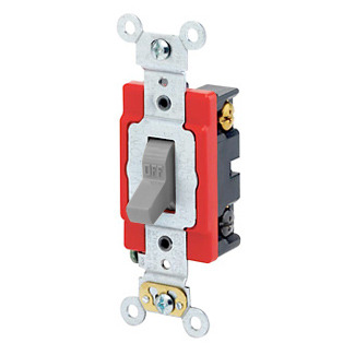 20 Amp, 120/277 Volt, Toggle 4-Way AC Quiet Switch, Extra Heavy Duty Grade, Self Grounding, Back and Side Wired, Gray