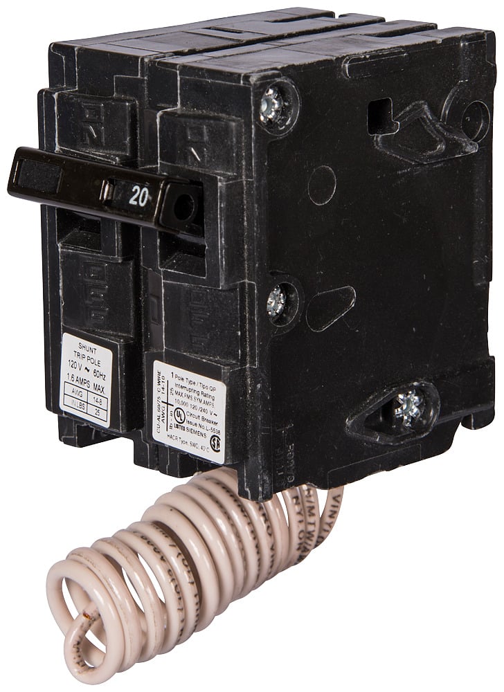 BREAKER 20A 1P 120V 10K QP 120V SHUNT 10 KAIC, W/120V S.T. FACTORY INSTALLED
