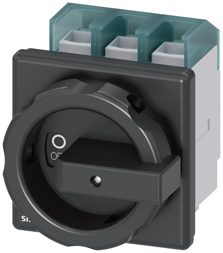 DISC SWTCH 3P BLK ROTARY 100A 4HOLE DOOR ROTARY ACTUATOR BLACK FOUR-HOLE MOUNTING FRONT MOUNTING IU=100, P/AC-23A AT 400V=37KW MAIN CONTROL SWITCH 3-POLE