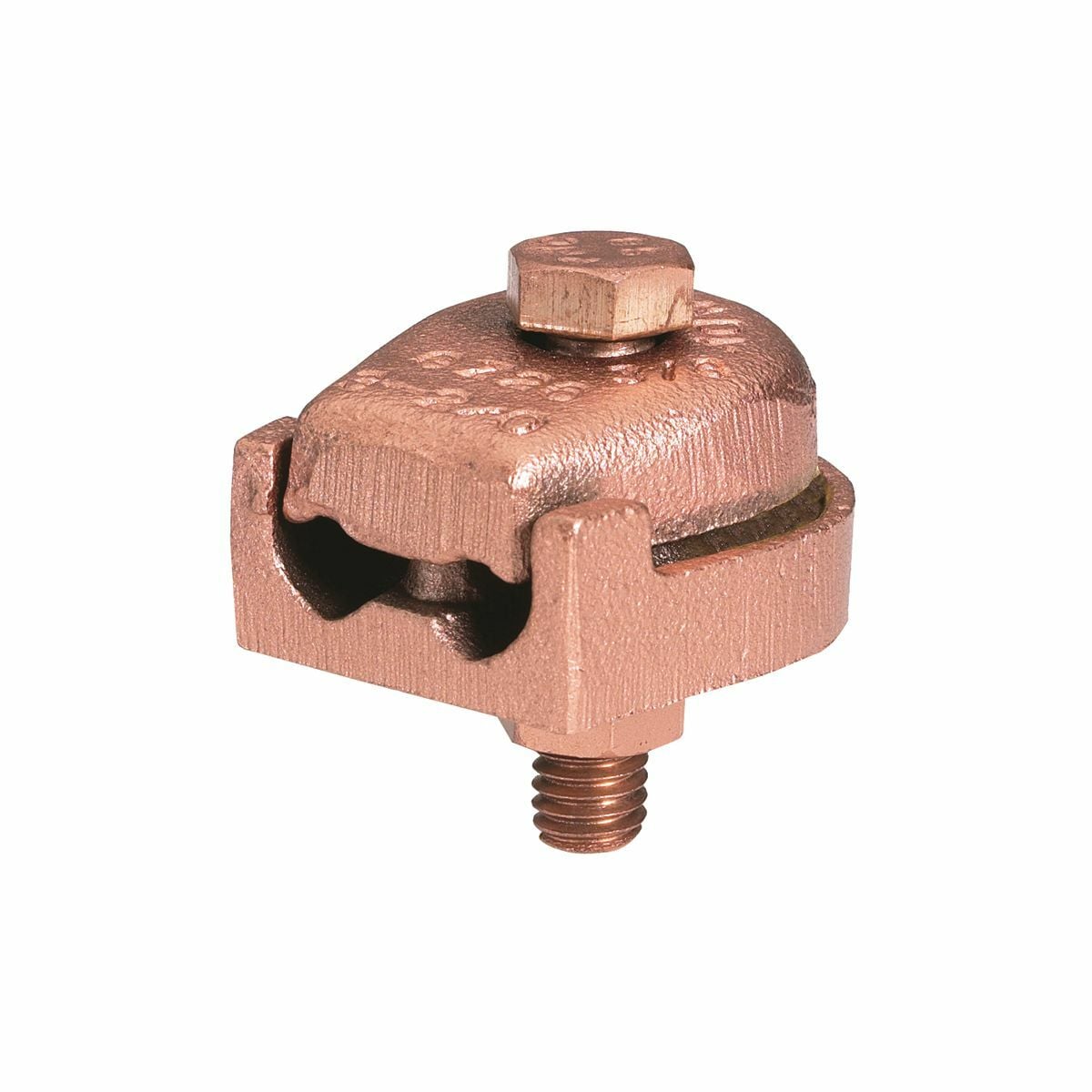 Cast Cu Alloy Ground Clamp, Cable to Bar, #3 - 2/0 AWG Str, 5/8" Bolt