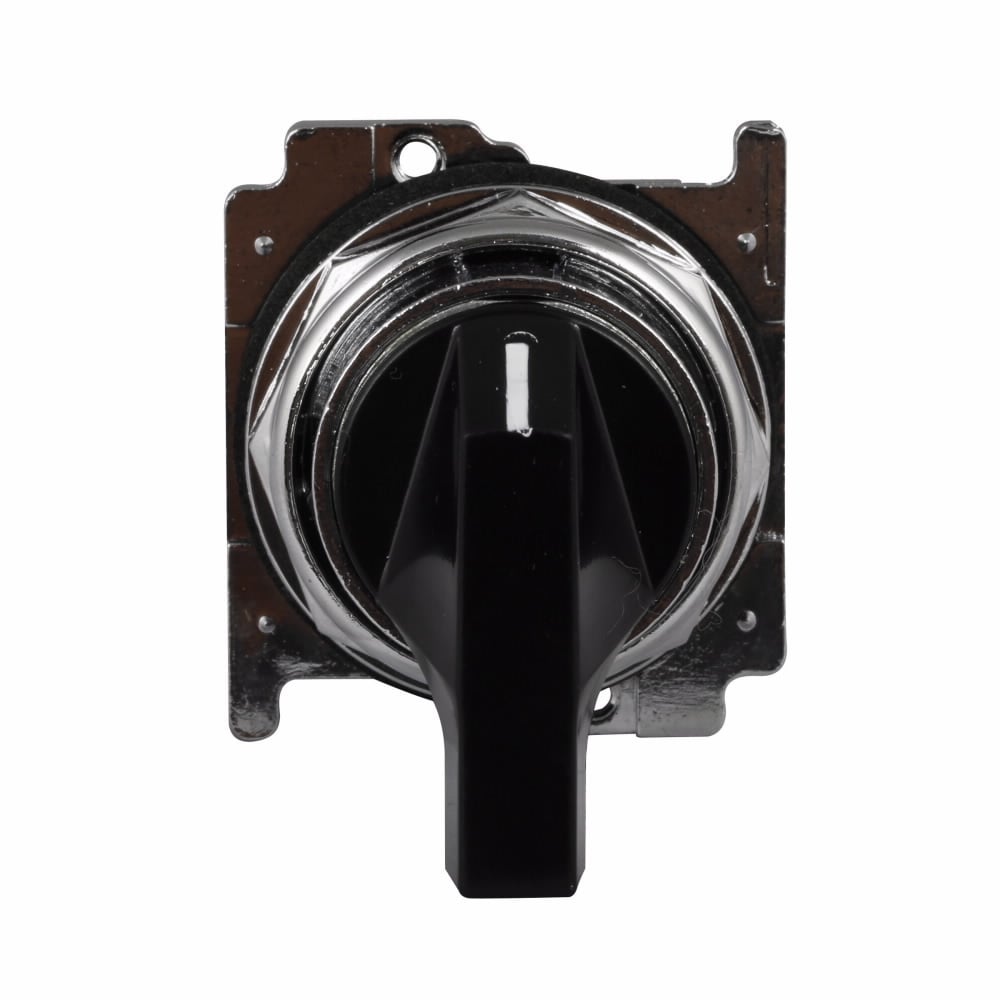 Eaton 10250T pushbutton, 10250T, 30.5 mm, Heavy-Duty, Cam 2, 60? throw, NEMA 3, 3R, 4, 4X, 12, 13, Non illuminated, Three-position, Lever, Black actuator