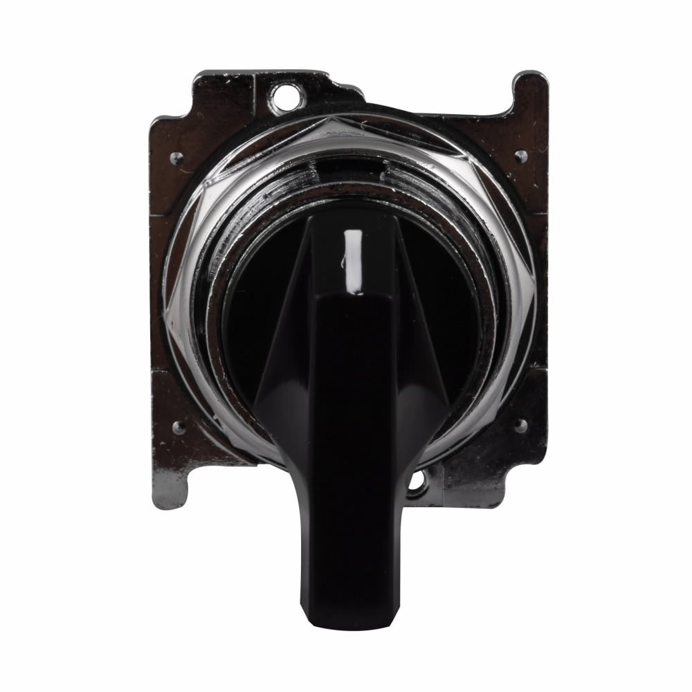 Eaton 10250T pushbutton, 10250T, 30.5 mm, Heavy-Duty, Cam 3, 60? throw, NEMA 3, 3R, 4, 4X, 12, 13, Non-illuminated, Three-position, Black actuator, Lever