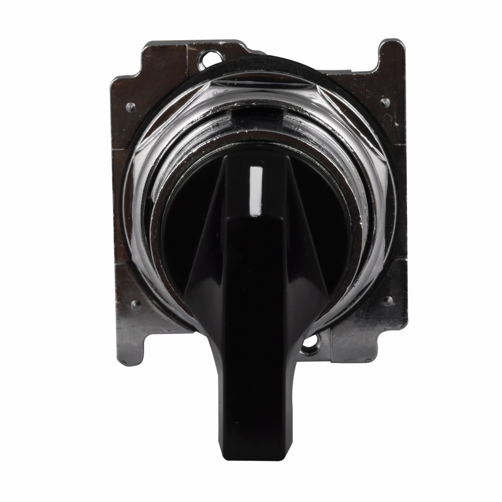 Eaton 10250T pushbutton, 10250T, 30.5 mm, Heavy-Duty, Cam 3, 60? throw, NEMA 3, 3R, 4, 4X, 12, 13, Three-position, Lever, Black actuator, Non-illuminated