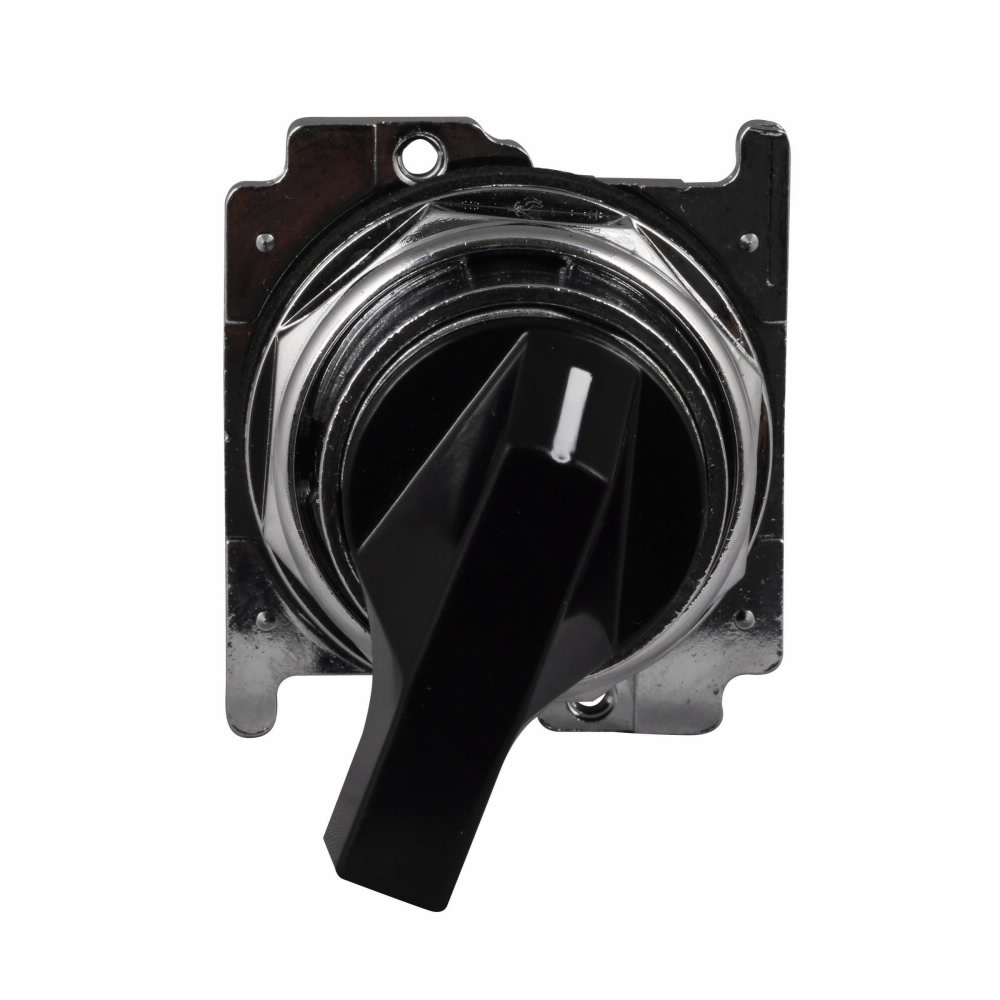 Eaton 10250T pushbutton, 10250T, 30.5 mm, Heavy-Duty, Cam 7, 40? throw, NEMA 3, 3R, 4, 4X, 12, 13, Non-illuminated, Lever, Black actuator, Four-position