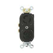 15 Amp, 125 Volt, Duplex Flush Receptacle, Self-Grounding, Black