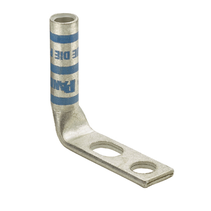 Pan-Lug LCC6-14JAWF-L Comp. Lug, 6, Tin Plt Cu, Non-Std Spacing, Two 1/4" Stud