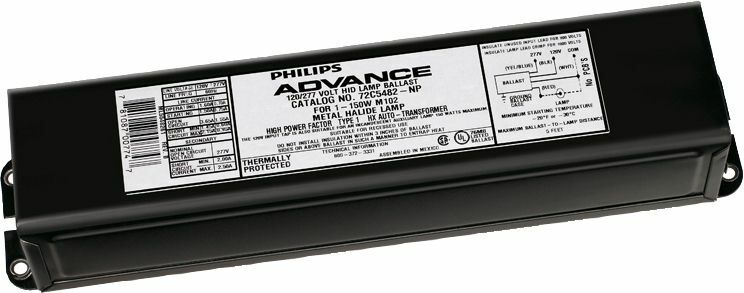 Versatility in commercial applications Low noise for indoor use;Two dual voltage configurations available: 120V/277V for the U.S market and 120V/347V for the Canadian market The Philips Advance line of F-can HID ballasts comes in two dual-voltage configurations for the US and Canadian market. Ballasts for these luminaires are most often encased and potted in fluorescent ballast type cans. Utilizes UL Class A (90C) insulation;Has built-in, automatically resetting, thermal protector which disconnects the ballast from power line in the event of overheating Offices, schools, and retail stores