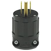 15 Amp, 125 Volt, Straight Blade, Plug, Industrial Grade, Grounding, All Black, Bulk 10 Pieces per Box