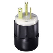 20 Amp, 125 Volt, Straight Blade, Plug, Industrial Grade, Grounding, All Black, Black