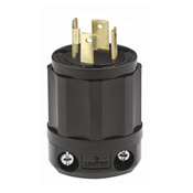 30 Amp, 125/250 Volt, NEMA L14-30P, 3P, 4W, Locking Plug, Industrial Grade, Grounding, All Black - Black