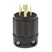 30 Amp, 250 Volt 3-Phase, NEMA L15-30P, 3P, 4W, Locking Plug, Industrial Grade, Grounding, All Black - Black