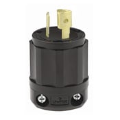 15 Amp, 277 Volt, NEMA L7-15P, 2P, 3W, Locking Plug, Industrial Grade, Grounding, All Black - Black