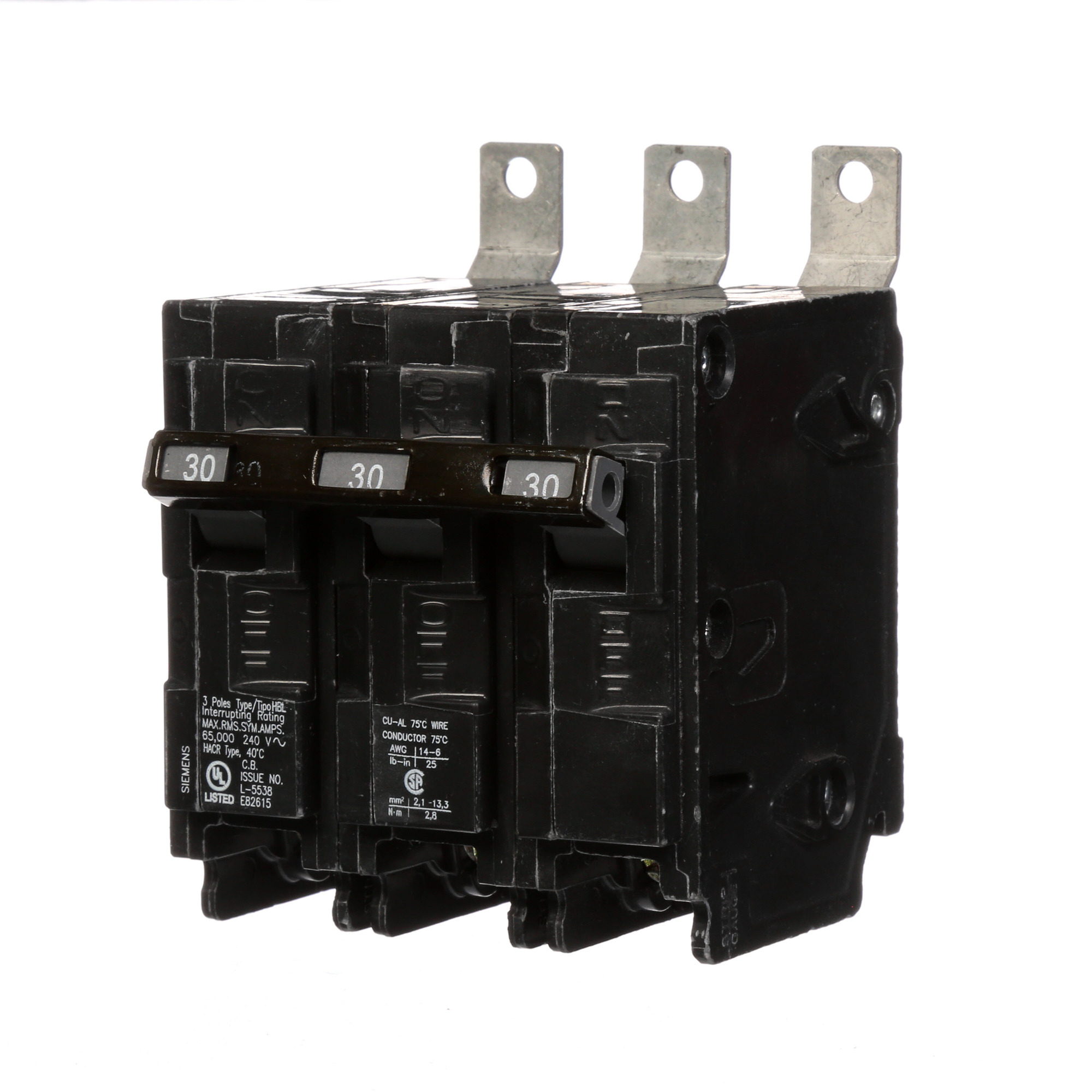  Low Voltage Molded Case Circuit Breakers Panelboard Mounting 240V Circuit Breakers - Type BL, 3-Pole, 240VAC are Circuit Protection Molded Case CircuitBreakers. Type HBL Application Electrical Distribution Standard UL 489 Voltage Rating 240V Amperage Rating 30A Trip Range Thermal Magnetic Interrupt Rating 65 AIC Number Of Poles 3P