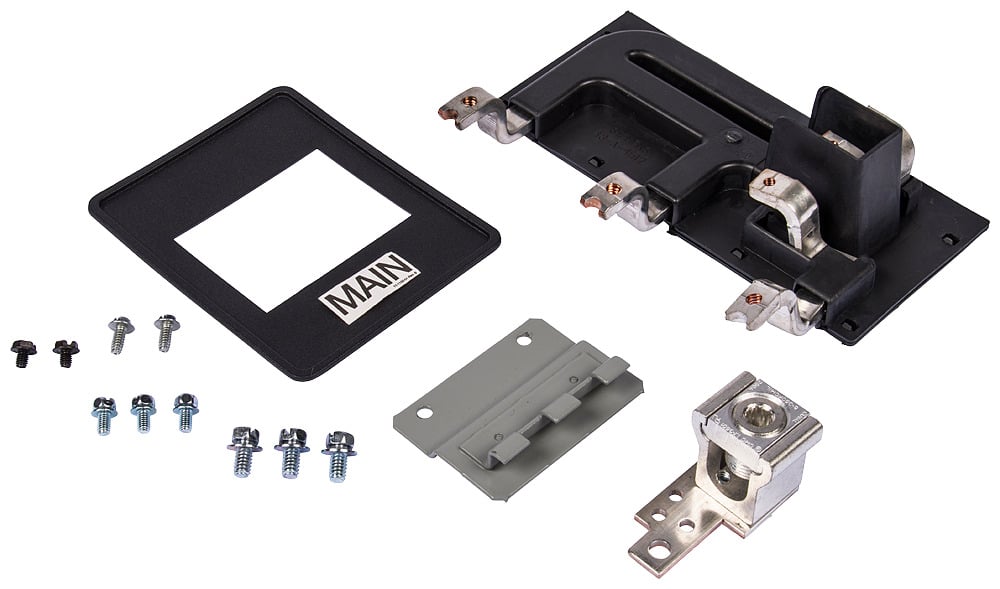 Main or subfeed breaker mounting kit for original P1 interiors. Suitable for circuit breaker type (BL - BLH - HBL) in 3-Phase systems. Rated (100A max). Includes all mounting hardware. Does not include breaker. Not suitable for use with Revised P1 panels produced after December 2014.