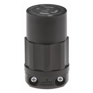 30 Amp, 125/250 Volt, NEMA L14-30R, 3P, 4W, Locking Connector,Industrial Grade, Grounding, All Black - Black