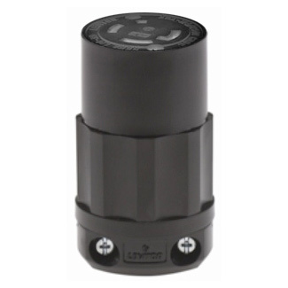 30 Amp, 480 Volt 3-Phase, NEMA L16-30R, 3P, 4W, Locking Connector, Industrial Grade, Grounding, All Black - Black