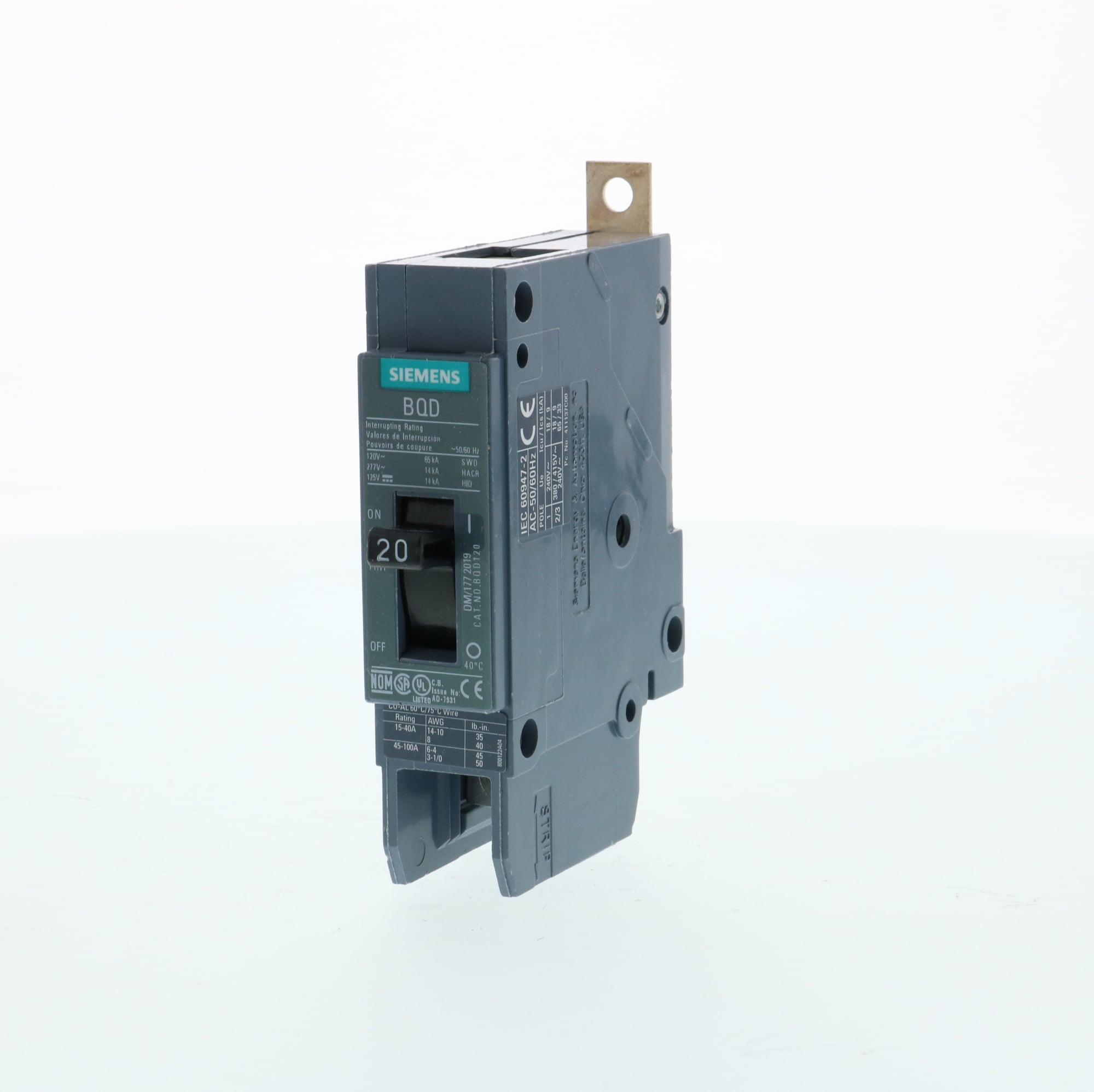 BREAKER BQD 1P 20A 277VAC 14KA 10 KAIC
