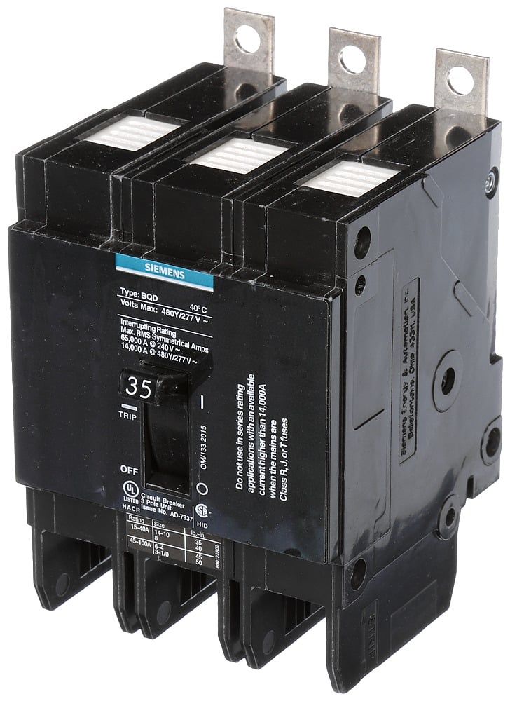 BREAKER BQD 3P 35A 480VAC 14KA 10 KAIC