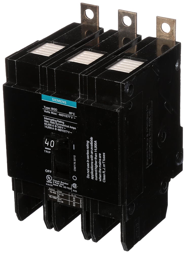 BREAKER BQD 3P 40A 480VAC 14KA 10 KAIC