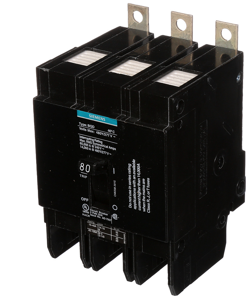 BREAKER BQD 3P 80A 480VAC 14KA 10 KAIC