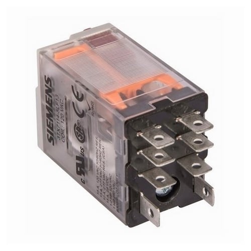 Plug-in Relay, Premium LED, Mechanical Flag 8-pin Square Base DPDT, 15A, 120VACUses Socket 3TX7144-1E6 or 3TX7144-4E6