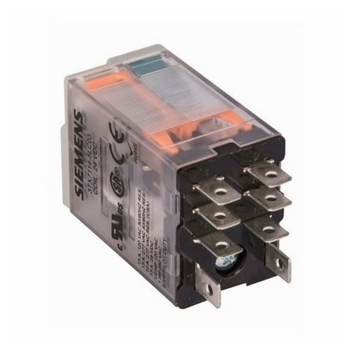 Plug-in Relay, Premium LED, Mechanical Flag 8-pin Square Base DPDT, 15A, 24VDC Uses Socket 3TX7144-1E6 or 3TX7144-4E6