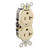 20-Amp, 125 Volt, Industrial Heavy Duty Grade, Duplex Receptacle, Straight Blade, Self Grounding, Contractor Pack, Blue