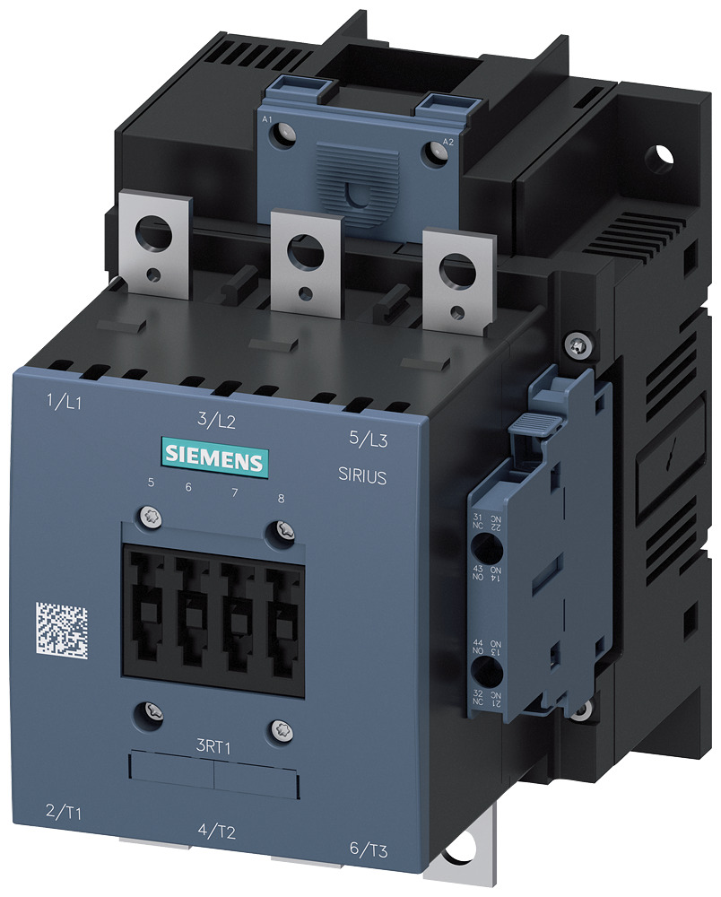 Contactor,IEC,Sirius,Standard 3 Pole,Non-Reversing 110 - 127 AC/DC Coil Frame Size S6,150A Panel Mount 2 NO ( & ) 2 NC Auxiliaries No Suppression Lugs (Not Included) Terminals UL File E31519 in Vol.11 Sec. 5