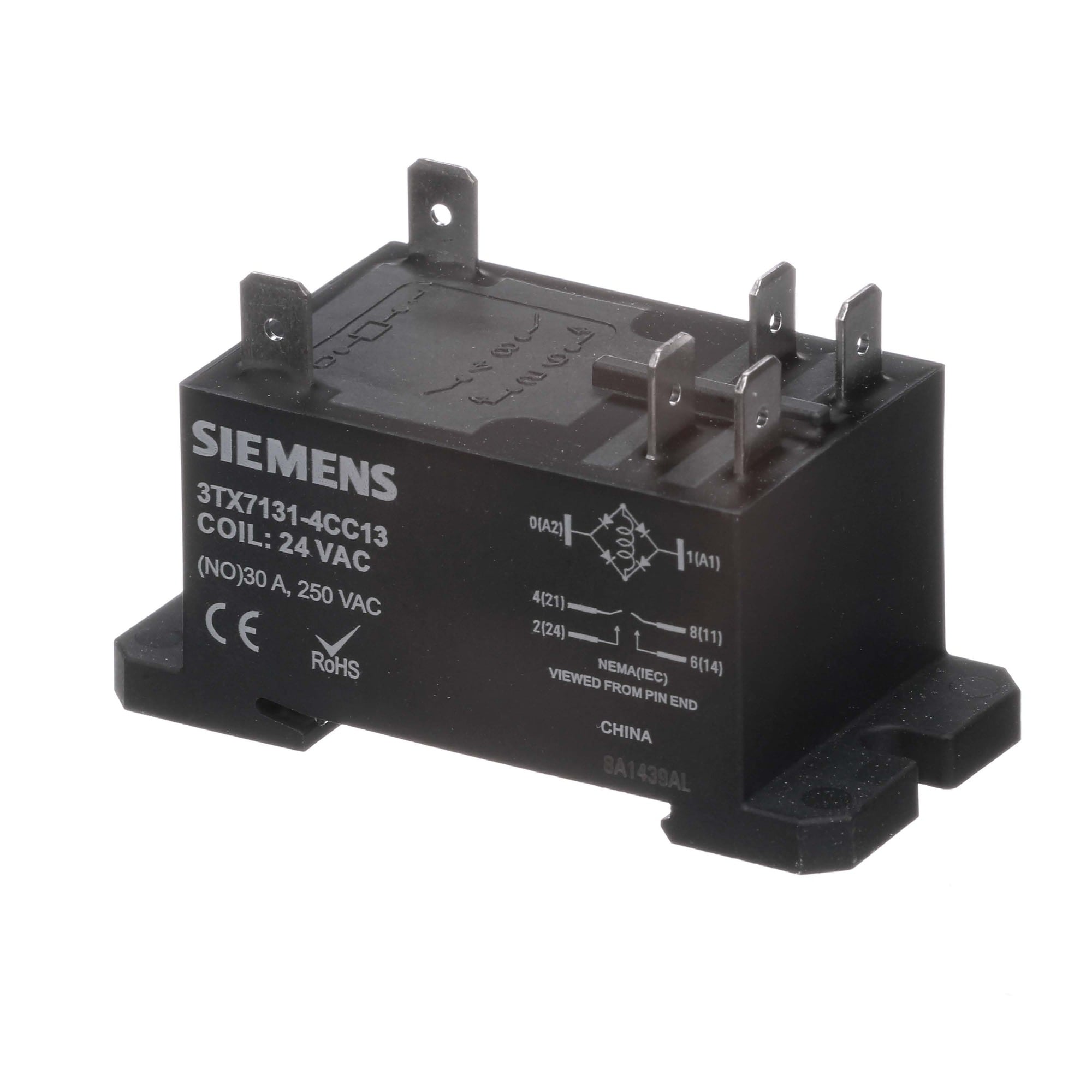Enclosed Power Relay Heavy Duty DPST-NO, 30A, 24VAC DIN Rail or Panel Mount