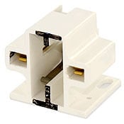 Gx23, Gx23-2 Base, 2-Pin, Compact Fluorescent Lampholder, Horizontal, Screw-Down, Black Color Code, White Body