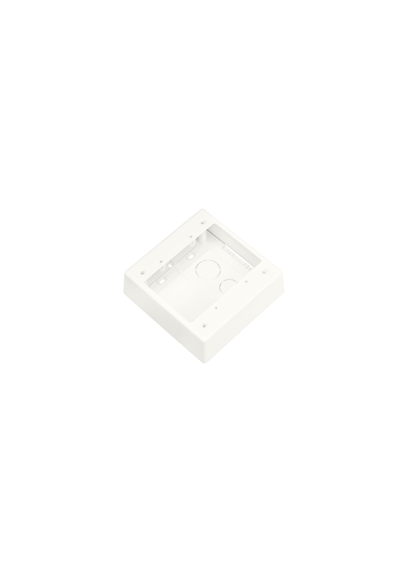 JBP2WH 2-Gang 2-Piece Power Rated Outlet Box, 5.05 in L x 5.05 in W x 1.62 in H, PVC, White
