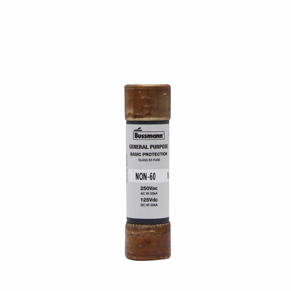 Eaton Bussmann series NON fuse, Supplemental one-time fuse, Non current limiting, Light duty circuit locations, 50 A, Class H, Non-indicating, Ferrule end x ferrule end, 50 kAIC at 125 Vdc,50 kAIC at 250 Vac, Standard, 10, 250 V, 125 Vdc
